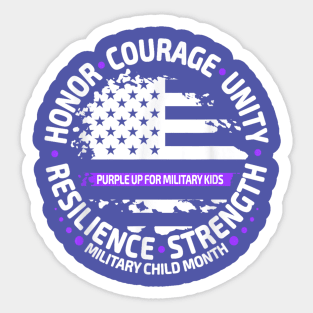 Purple Up for Military Kid Us Flag Cool Military Child Month Sticker